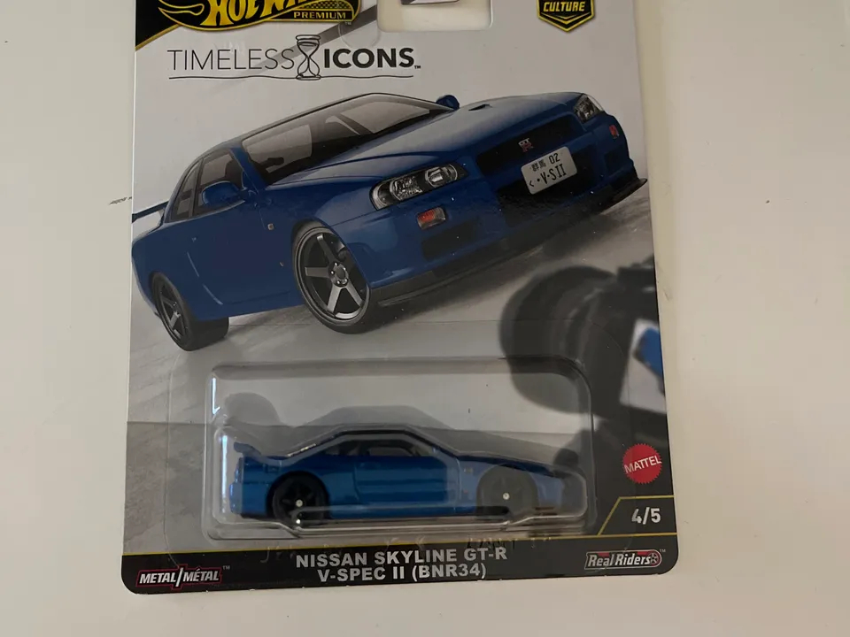 Blue Nissan Skyline GT-R V-Spec II (BNR34) Timeless Icons